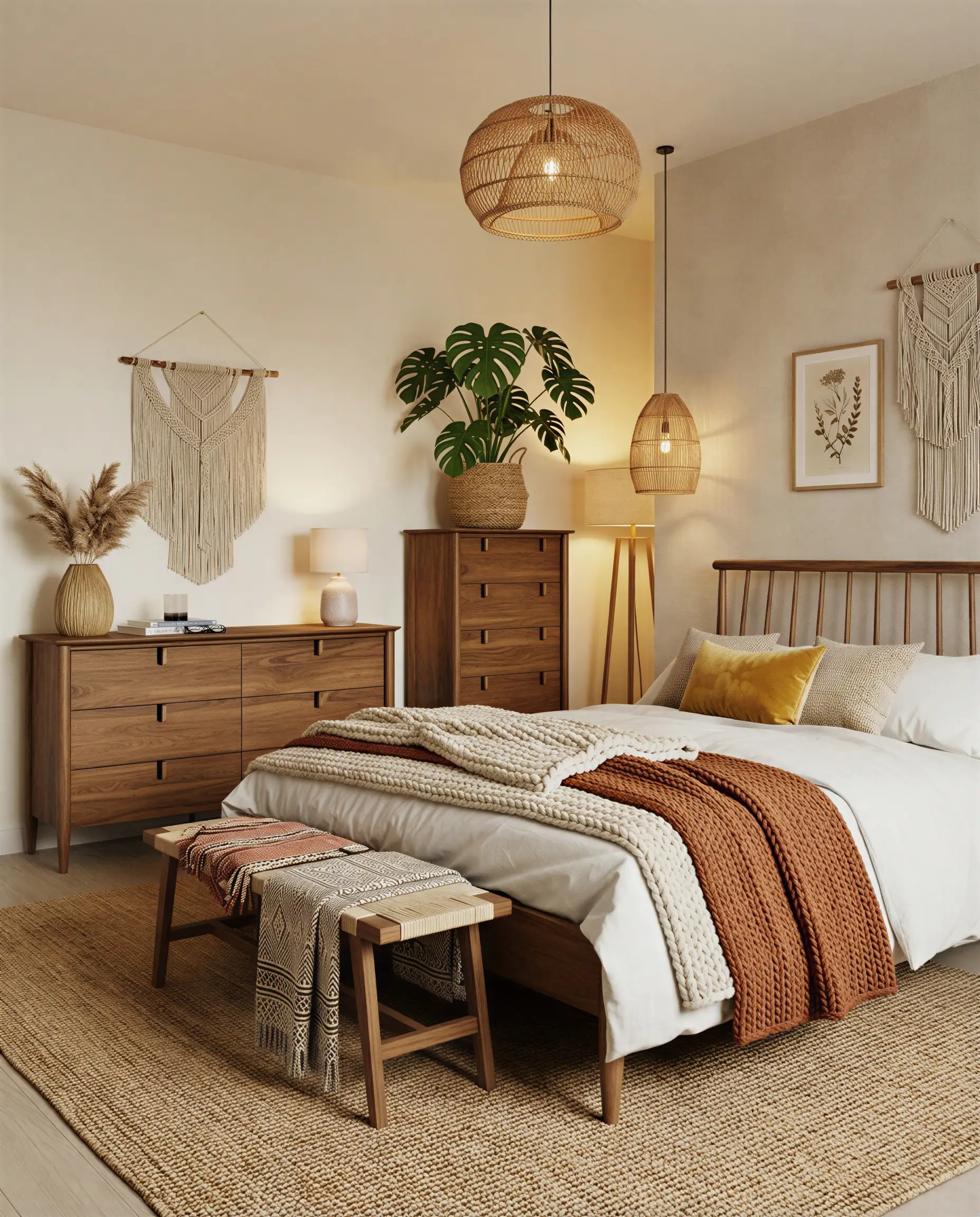 Kimi Bedroom Range in a modern Boho room.