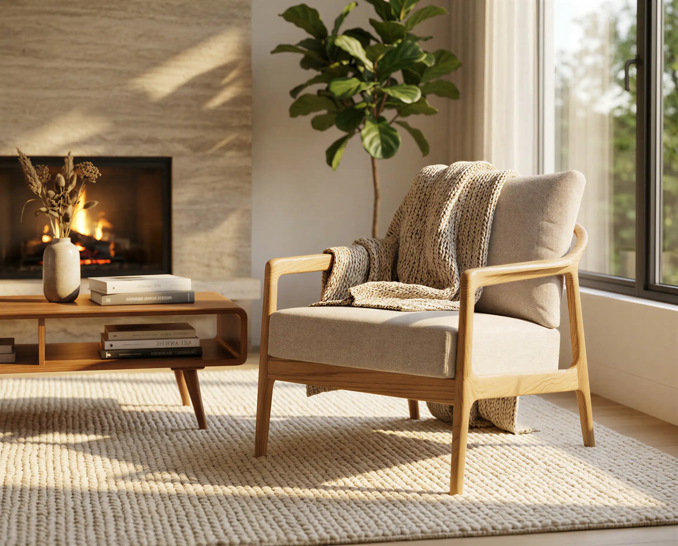 Suki lounge chair in a contemporary living space.